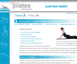 pilates nottingham website design